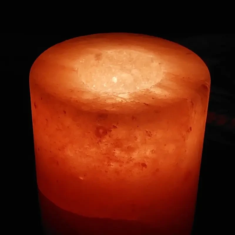 Salzkristalllampe Naturstein Zylinderform